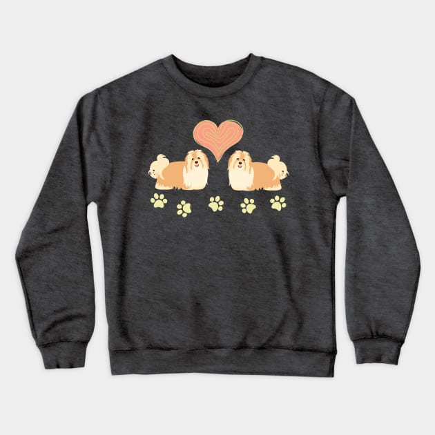 Love Havanese Dog Crewneck Sweatshirt by LulululuPainting